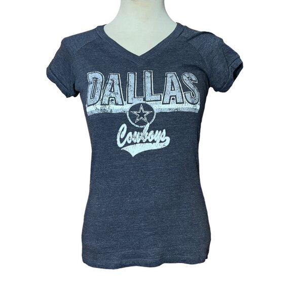 Dallas Cowboys Tshirt S Authentic Apparel Blue Sparkle Grey White Tee Size Small - Picture 7 of 8